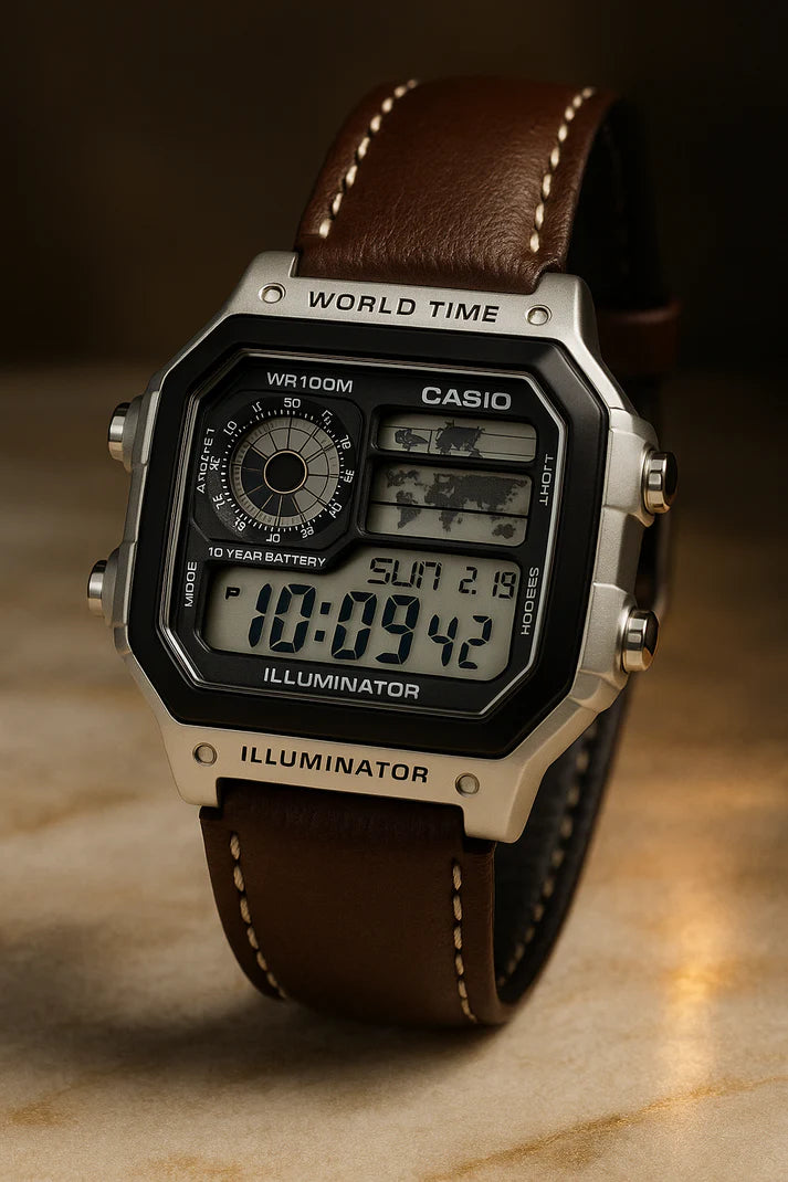 Casio Watch AE-1200WHL-5AVEF Brown Strap