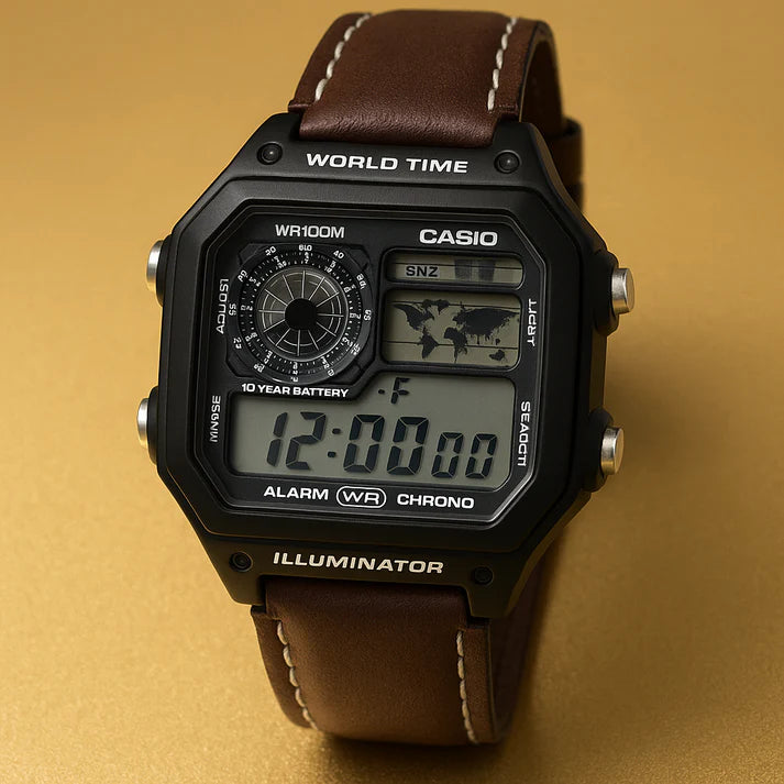 Casio Watch AE-1200WHL-5AVEF Brown Strap