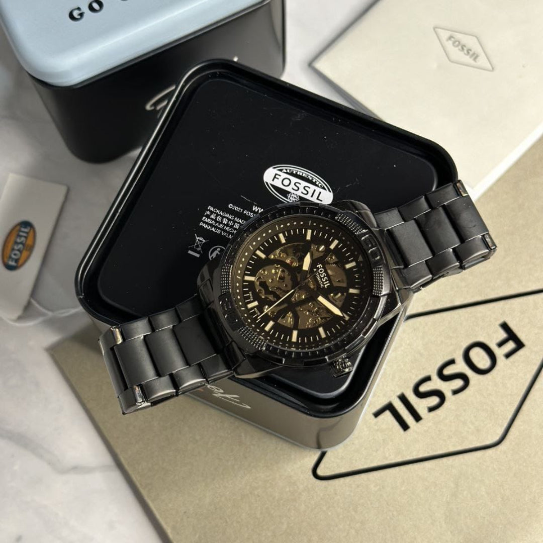 Fossil Bronson Automatic Smoke Stainless Steel Men's Watch