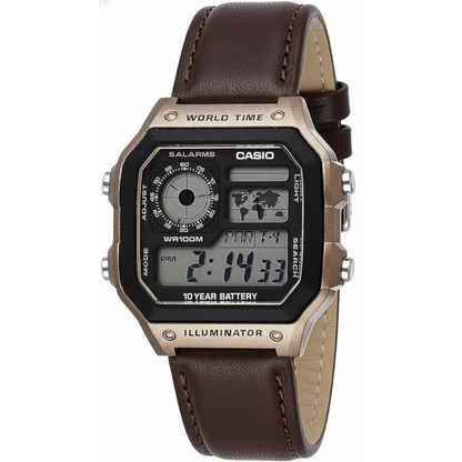 Casio Watch AE-1200WHL-5AVEF Brown Strap